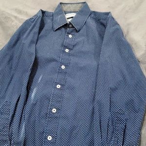 Navy blue and white Nick Graham dress shirt
